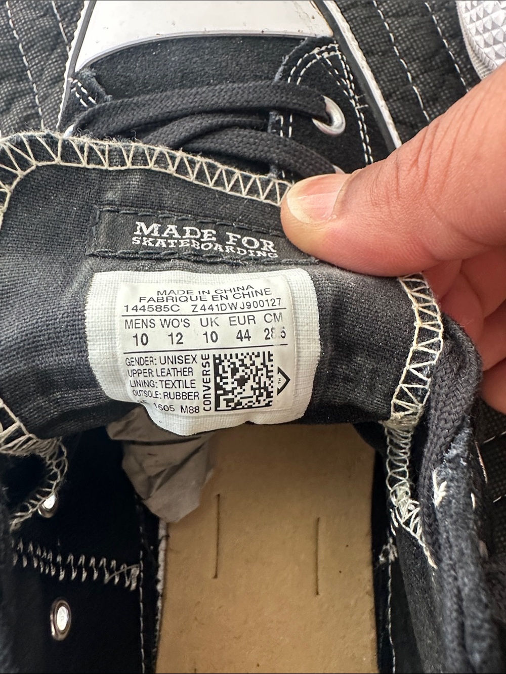 Converse Black Canvas Low-Top Sneakers with White Toe Cap - Picture 5 of 5